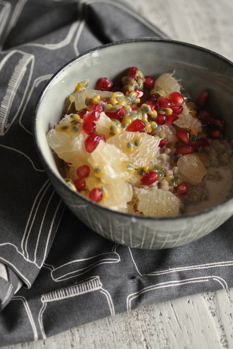 Buckwheat Porridge with Pomelo, Pomegranate & Passion fruit