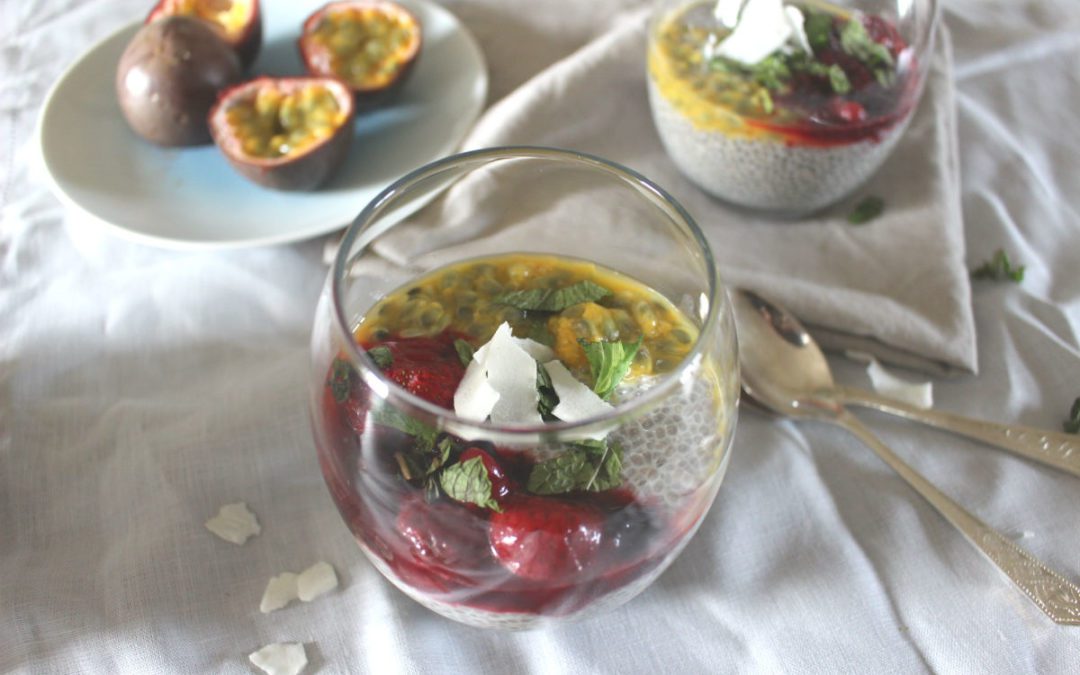 Coconut Chia Pudding with Berries & Passion Fruit – The Honest Project