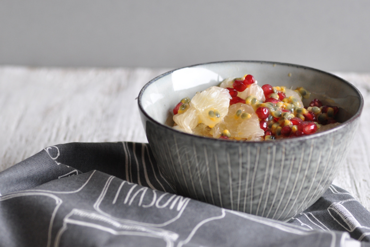 Buckwheat Porridge with Pomelo, Pomegranate & Passion fruit
