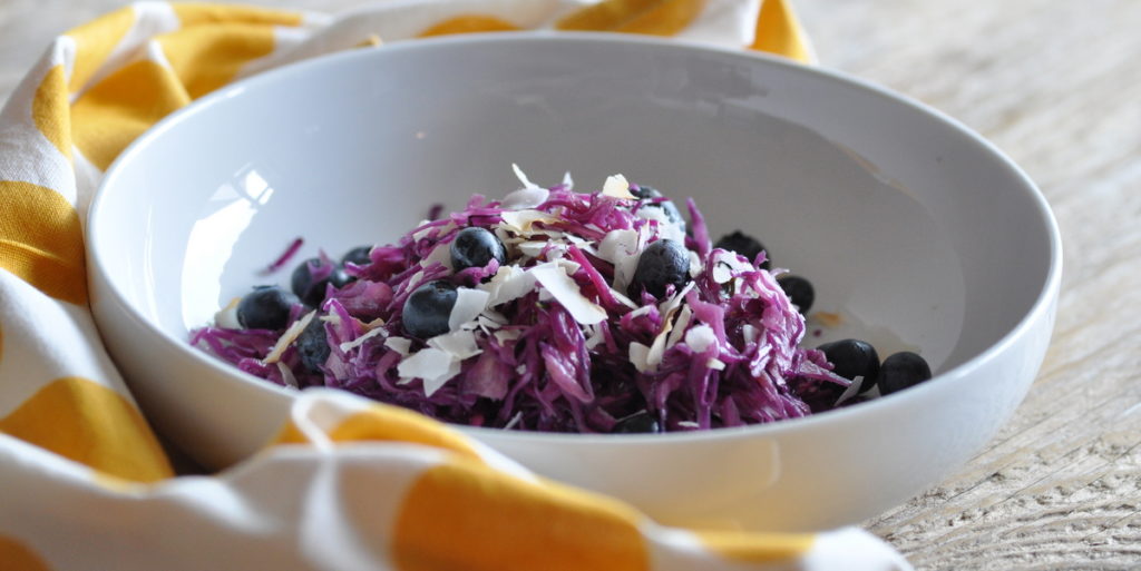 Red Cabbage Salad with Coconut & Blueberries