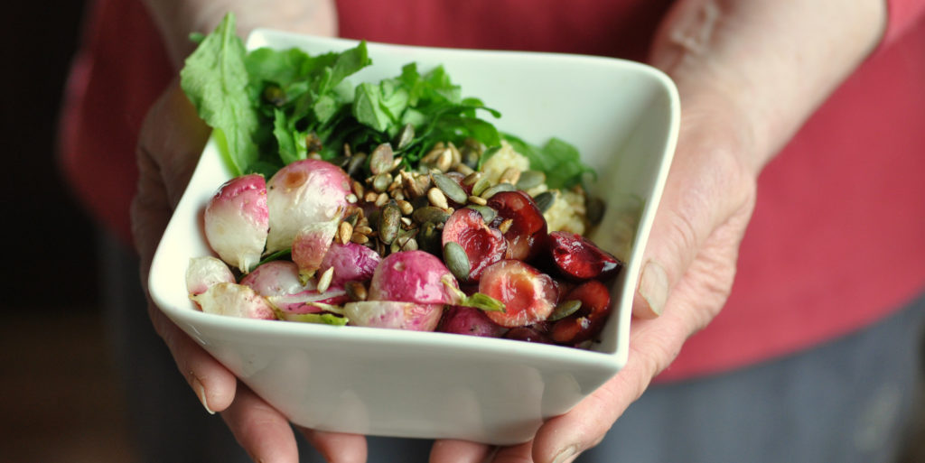 Roasted Radish Salad with Cherries – Summer Salads Series part 1