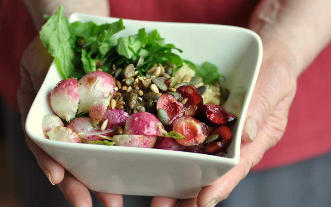 Roasted Radish Salad with Cherries – Summer Salads Series part 1